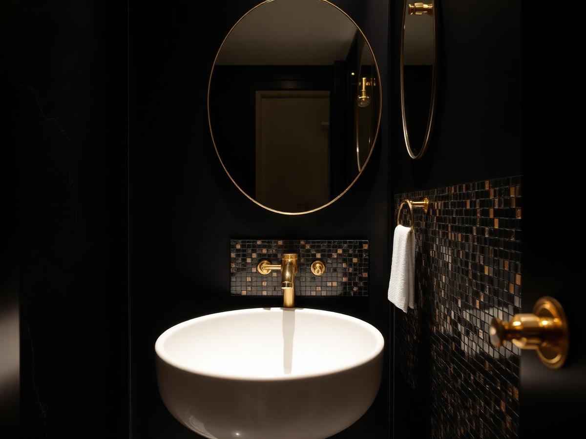 Midtown · Glass Mosaic Powder Room